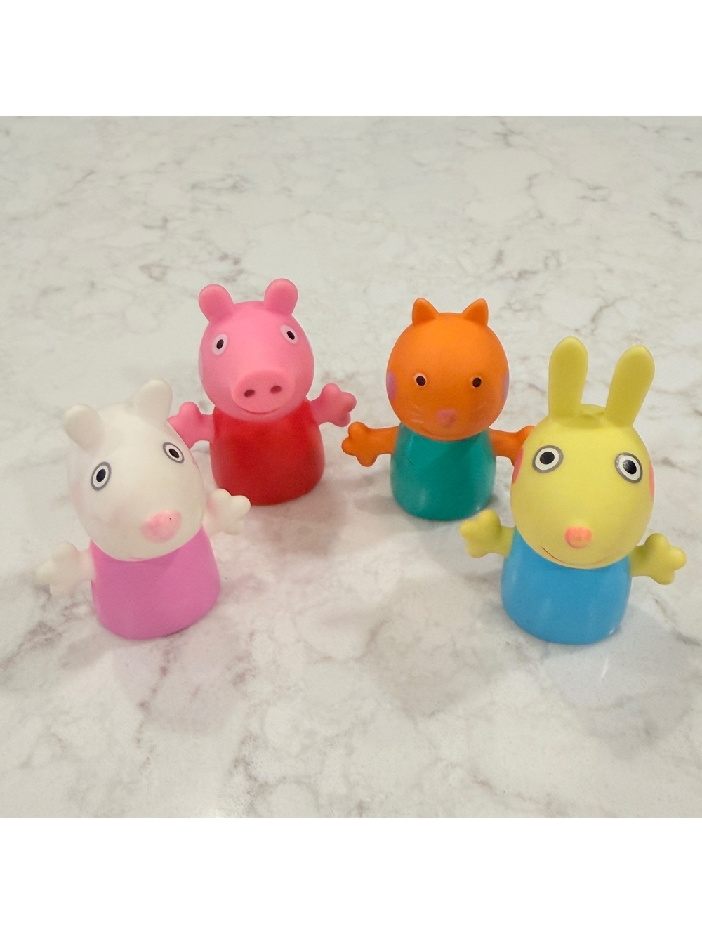 Peppa Pig 4 Pc Finger Puppet Set Bath Toy